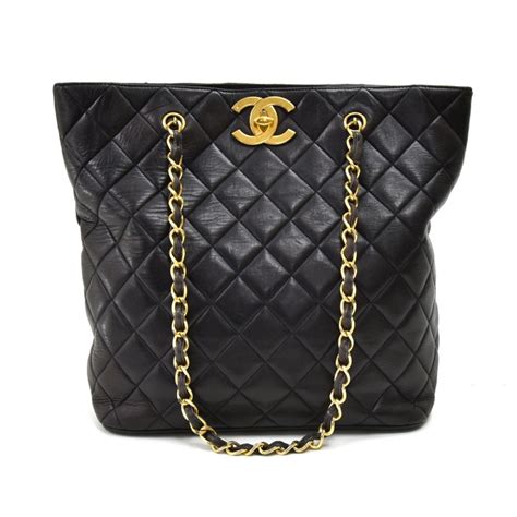 black chanel tote second hand|authentic Chanel tote bag.